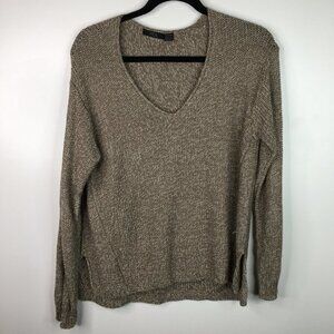 RDL Brown crew neck sweater with elbow detail